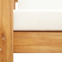 Sedia da Giardino con Cuscino Crema in Legno Massello di Acacia 47272