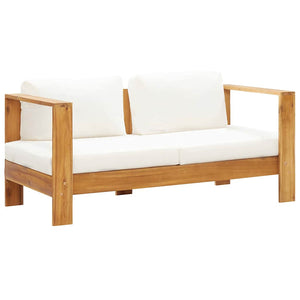 Sedia da Giardino con Cuscino 140 cm Bianco Crema Legno Acacia cod mxl 63303