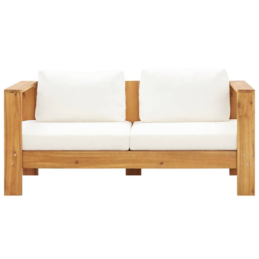 Sedia da Giardino con Cuscino 140 cm Bianco Crema Legno Acacia cod mxl 63303