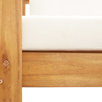 Sedia da Giardino con Cuscino 140 cm Bianco Crema Legno Acacia cod mxl 63303