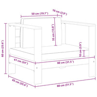 Sedia da Giardino con Cuscino Grigio Scuro in Legno di Acacia cod mxl 77795