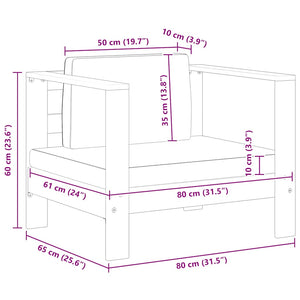 Sedia da Giardino con Cuscino Grigio Scuro in Legno di Acacia cod mxl 77795