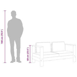 Panca da Giardino con Cuscini 140 cm in Legno di Acacia Grigio 47276