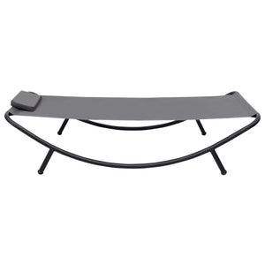 Lettino da Giardino Grigio 200x90 cm in Acciaio cod mxl 54946