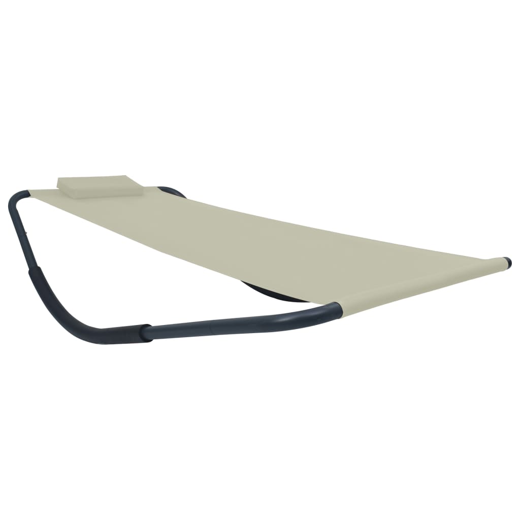 Lettino da Giardino Crema 200x90 cm in Acciaio cod mxl 54945
