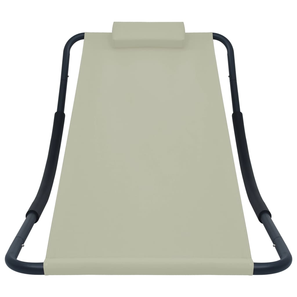 Lettino da Giardino Crema 200x90 cm in Acciaio cod mxl 54945