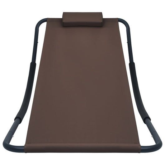 Lettino da Giardino Marrone 200x90 cm in Acciaio cod mxl 54943