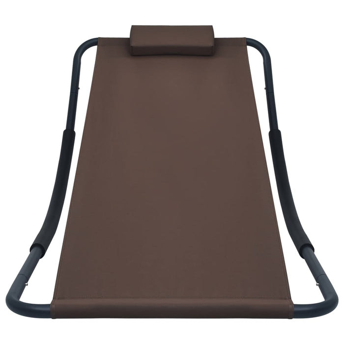 Lettino da Giardino Marrone 200x90 cm in Acciaio cod mxl 54943