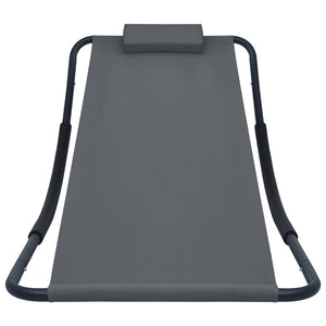 Lettino da Giardino Grigio 200x90 cm in Acciaio cod mxl 65364