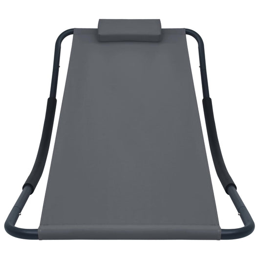 Lettino da Giardino Grigio 200x90 cm in Acciaio cod mxl 65364