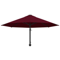 Ombrellone a Muro con Palo in Metallo 300 cm Rosso Borgogna