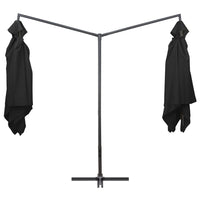 Ombrellone Doppio con Palo in Acciaio 250x250 cm Nero cod mxl 18515