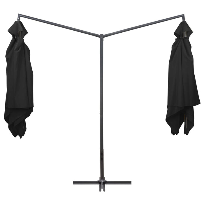 Ombrellone Doppio con Palo in Acciaio 250x250 cm Nero cod mxl 18515