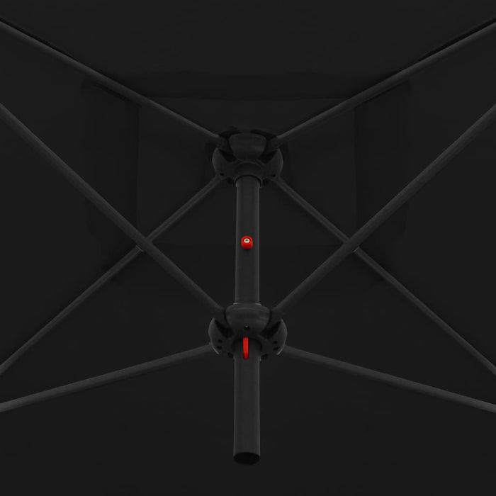 Ombrellone Doppio con Palo in Acciaio 250x250 cm Nero cod mxl 18515