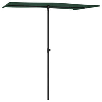 Ombrellone mobile da giardino da esterno con palo in alluminio 180 x 130 cm verde 02_0008216