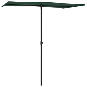 Ombrellone mobile da giardino da esterno con palo in alluminio 180 x 130 cm verde 02_0008216
