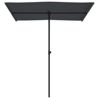 Ombrellone da Giardino con Palo in Alluminio 180x110cm Nero 47334