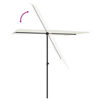 Ombrellone da Giardino Palo in Alluminio 2x1,5 m Bianco Sabbia 47337