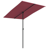 Ombrellone da esterno con palo in alluminio 2 x 1,5m rosso bordeaux x 02_0008232