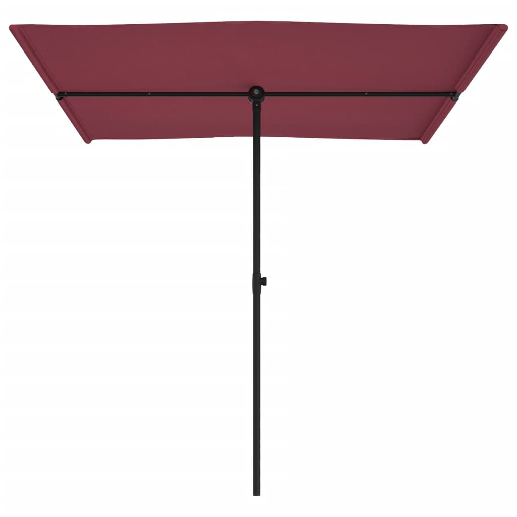 Ombrellone da esterno con palo in alluminio 2 x 1,5m rosso bordeaux x 02_0008232
