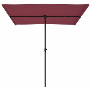Ombrellone da esterno con palo in alluminio 2 x 1,5m rosso bordeaux x 02_0008232
