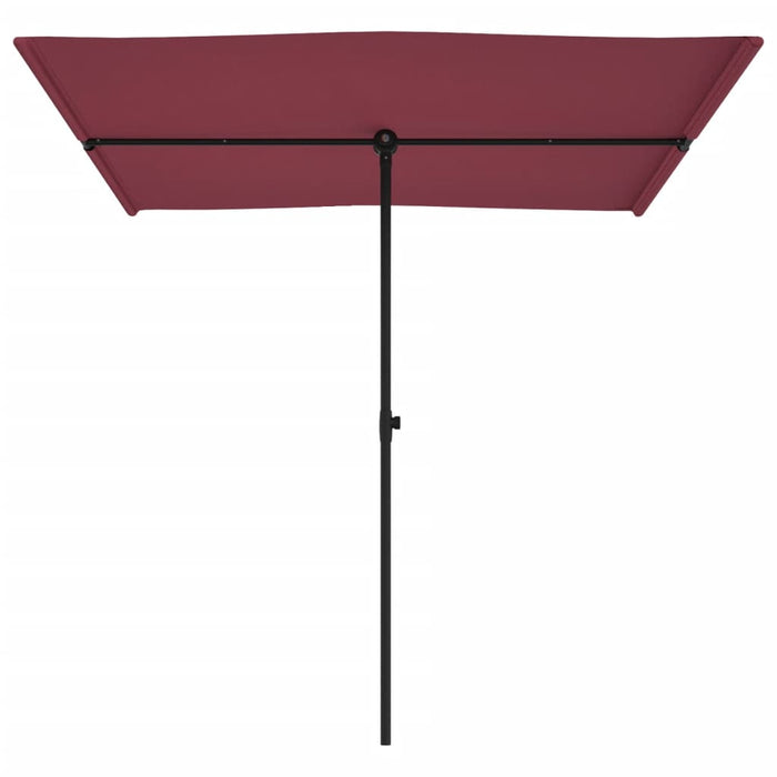 Ombrellone da esterno con palo in alluminio 2 x 1,5m rosso bordeaux x 02_0008232