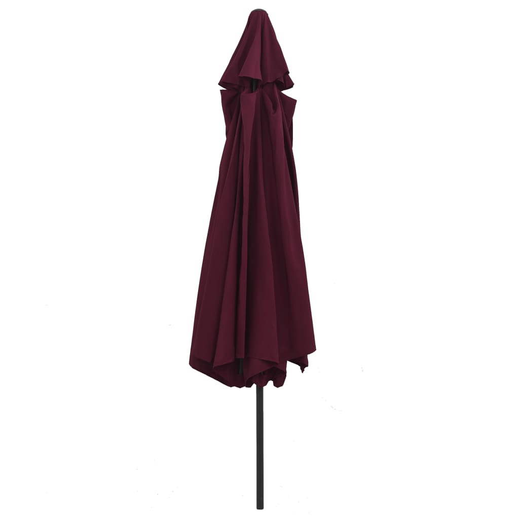 Ombrellone da esterno con palo in metallo 400 cm rosso bordeaux 02_0008266