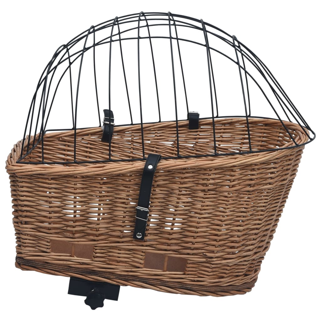 Cestino Posteriore Bici e Copertura 55x31x36cm Salice Naturale 170903
