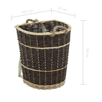 Cesta per Legna con Spallacci 44,5x37x50cm Salice Naturale 286973