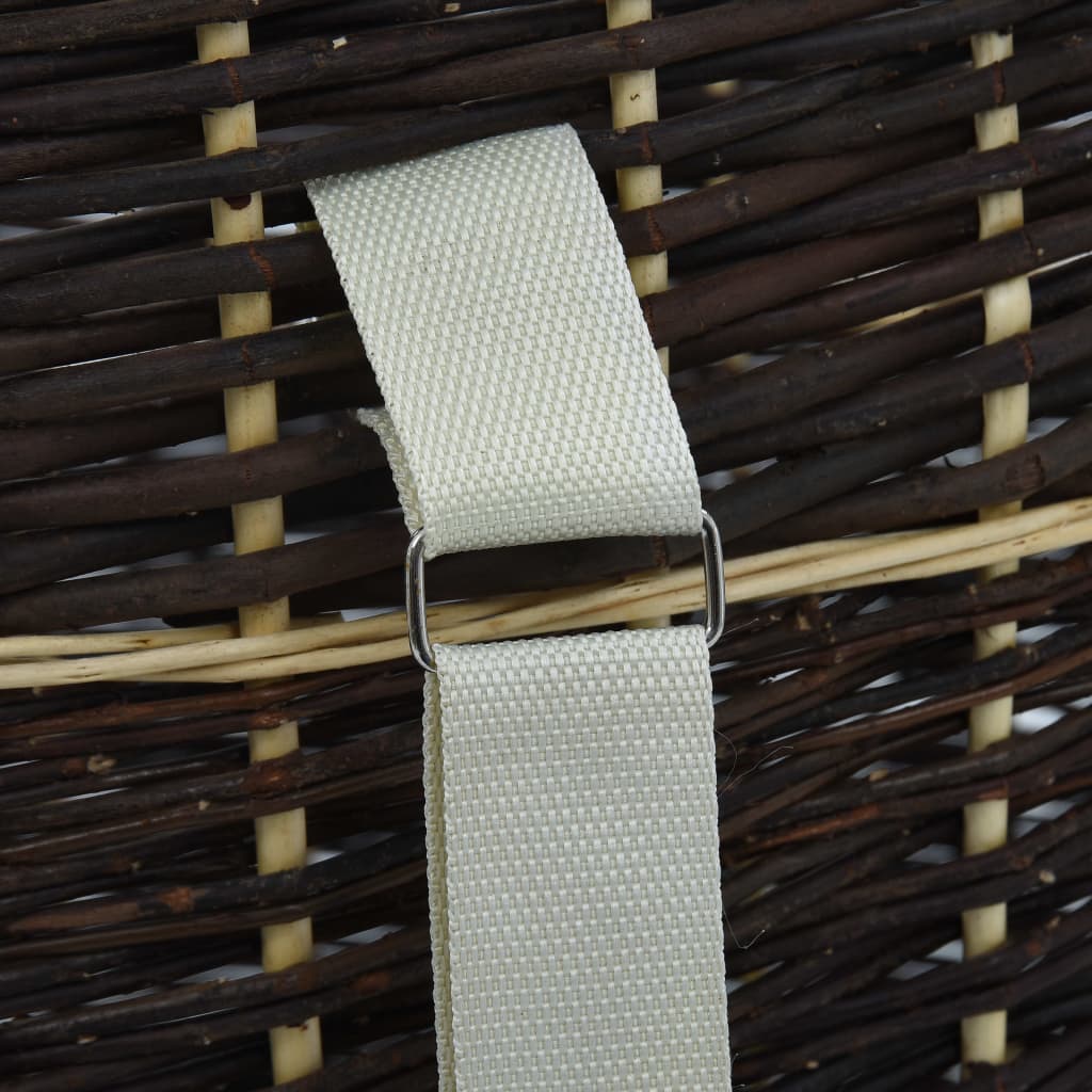 Cesta per Legna con Spallacci 57x51x69cm Salice Naturale 286975