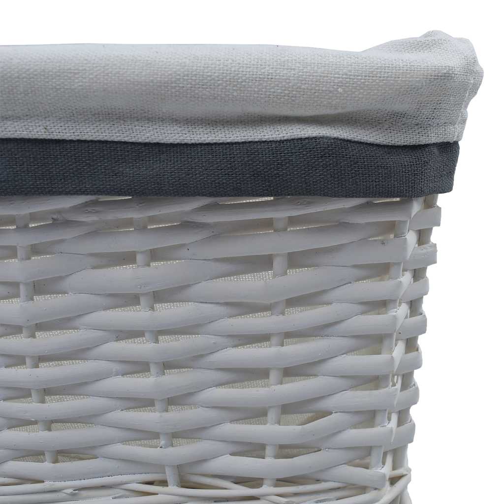 Set Cestini Impilabili 3 pz Bianchi in Salice 286976