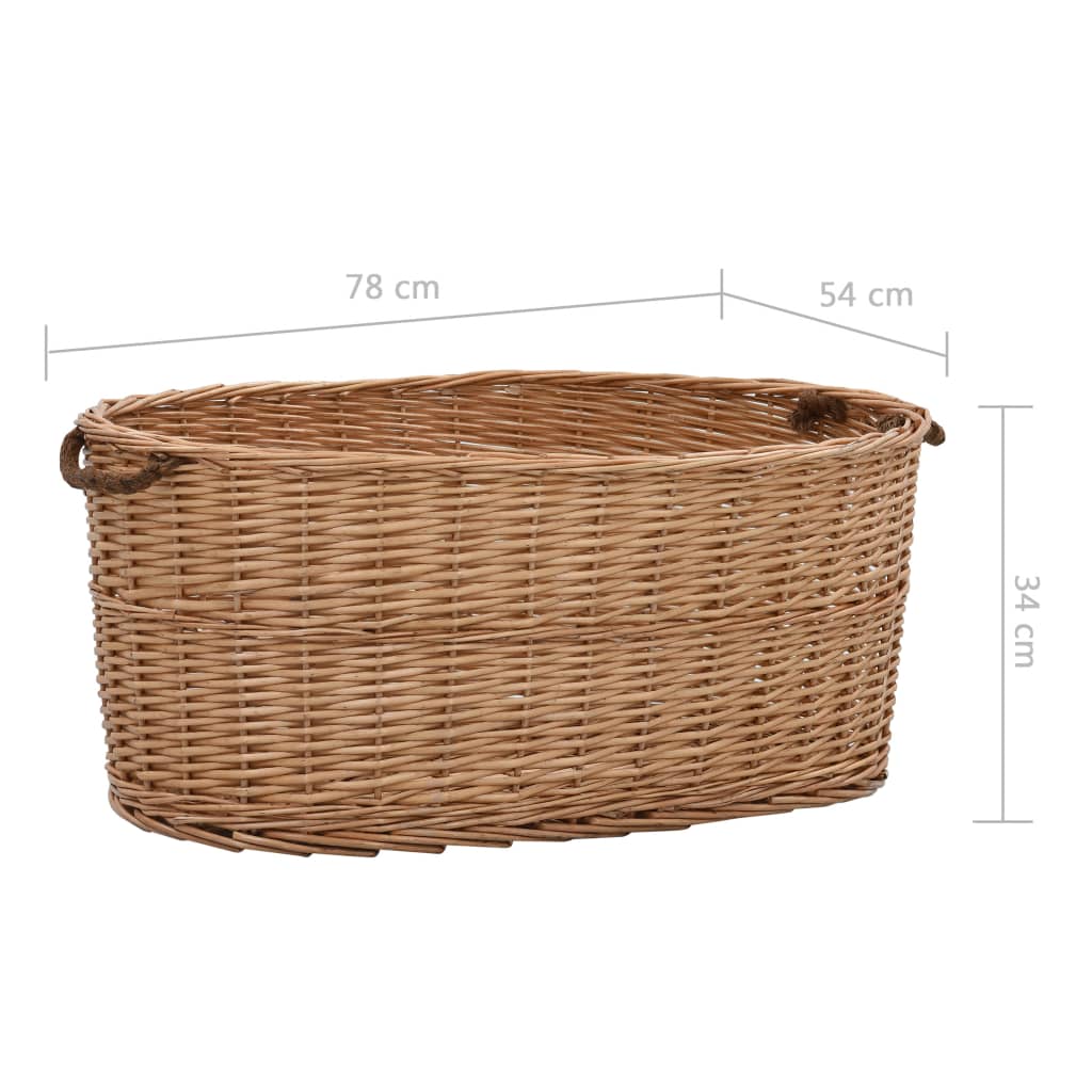 Cesta per Legna con Maniglie 78x54x34cm Salice Naturale 286983