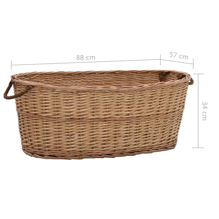 Cesta per Legna con Maniglie 88x57x34cm Salice Naturale 286984