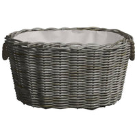 Cesta per Legna con Maniglie 59x42x28 cm Salice Grigia 286985