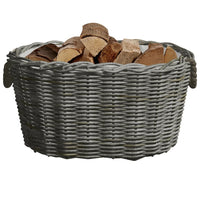 Cesta per Legna con Maniglie 59x42x28 cm Salice Grigia 286985