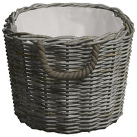 Cesta per Legna con Maniglie 59x42x28 cm Salice Grigia 286985