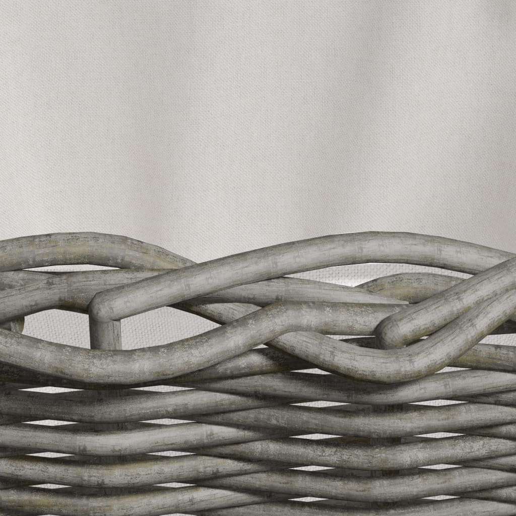 Cesta per Legna con Maniglie 59x42x28 cm Salice Grigia 286985