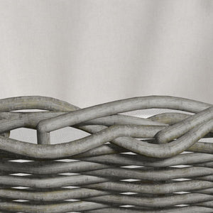 Cesta per Legna con Maniglie 59x42x28 cm Salice Grigia 286985