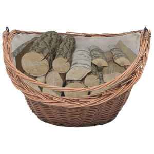 Cesta Legna da Ardere con Manico 60x44x55 cm Naturale in Salice 286988
