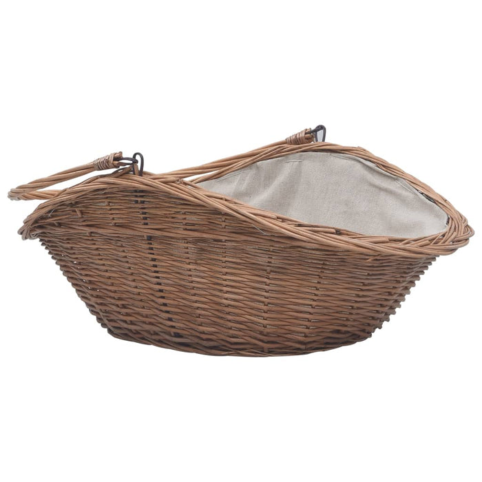 Cesta Legna da Ardere con Manico 60x44x55 cm Naturale in Salice 286988