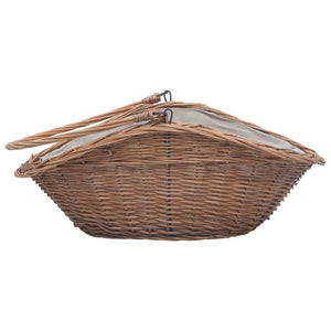 Cesta Legna da Ardere con Manico-Cestino per Legna 60x44x55 cm Naturale in Salice