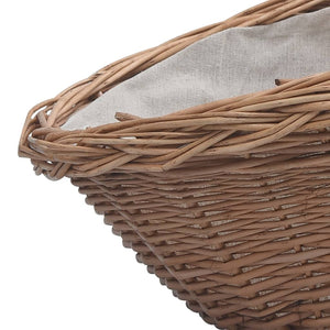 Cesta Legna da Ardere con Manico 60x44x55 cm Naturale in Salice 286988