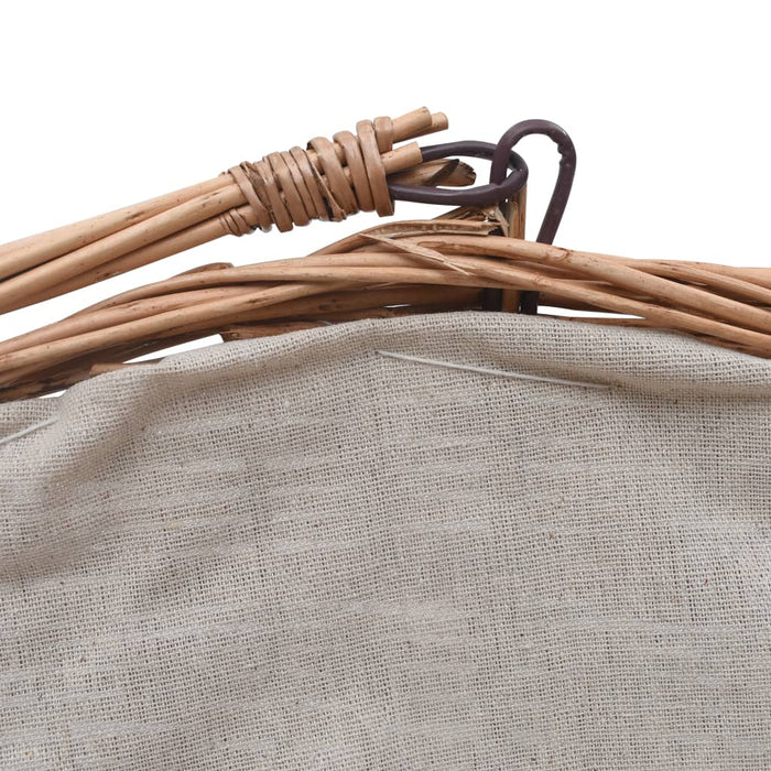 Cesta Legna da Ardere con Manico 60x44x55 cm Naturale in Salice 286988