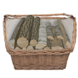 Cesta Legna da Ardere con Manico 61,5x46,5x58cm Marrone Salice 286989