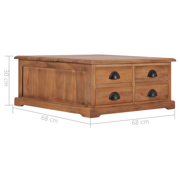 Tavolino da CaffÃ¨ 68x68x30cm in Legno Massello di Teak  cod mxl 59817