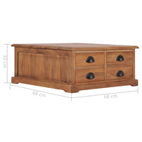 Tavolino da Salotto 68x68x30 cm in Legno Massello di Teak 286274