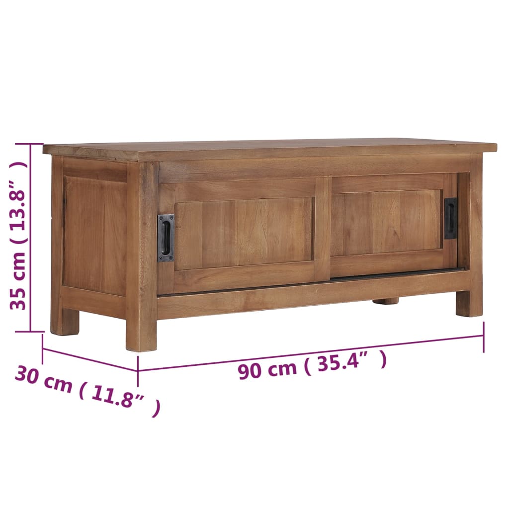 Mobile Porta TV 90x30x35 cm in Legno Massello di Teak 286275
