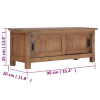 Mobile Porta TV 90x30x35 cm in Legno Massello di Teak 286275