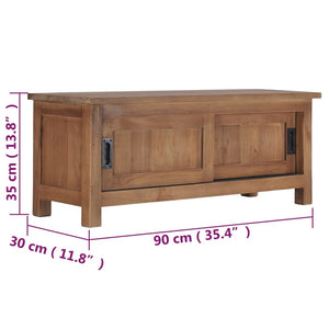 Mobile Porta TV 90x30x35 cm in Legno Massello di Teak 286275