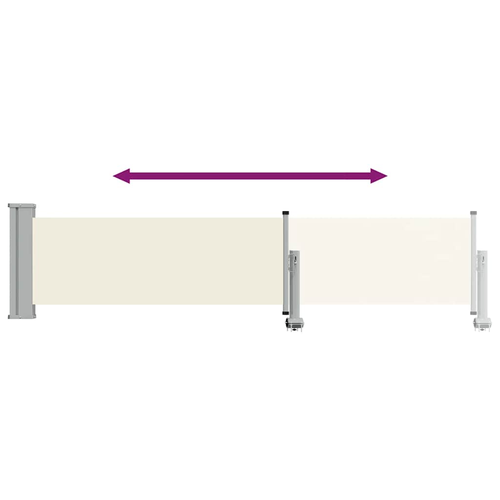 Tenda Laterale Retrattile per Patio 60x300 cm Crema 48353